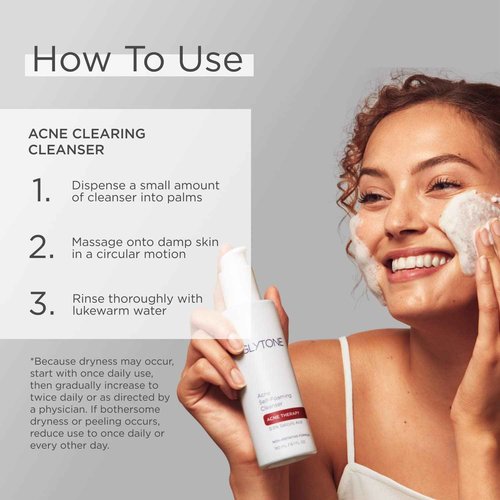 Glytone Acne Clearing Cleanser - Face Wash with 2% Salicylic Acid - Daily Acne Cleanser for Oily Skin & Clogged Pores - Removes Cystic Breakouts, Blackheads, Whiteheads & Blemishes - 6.7 fl oz