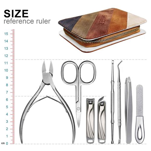 SG Nekoo 8 Pieces Nail Clipper Set for Fingernail Thick Toenails, Quality Heavy Duty Stainless Steel Nail Trimmer Kit for Women Mens Seniors, with Exquisite Case(ZJDTZ8P)