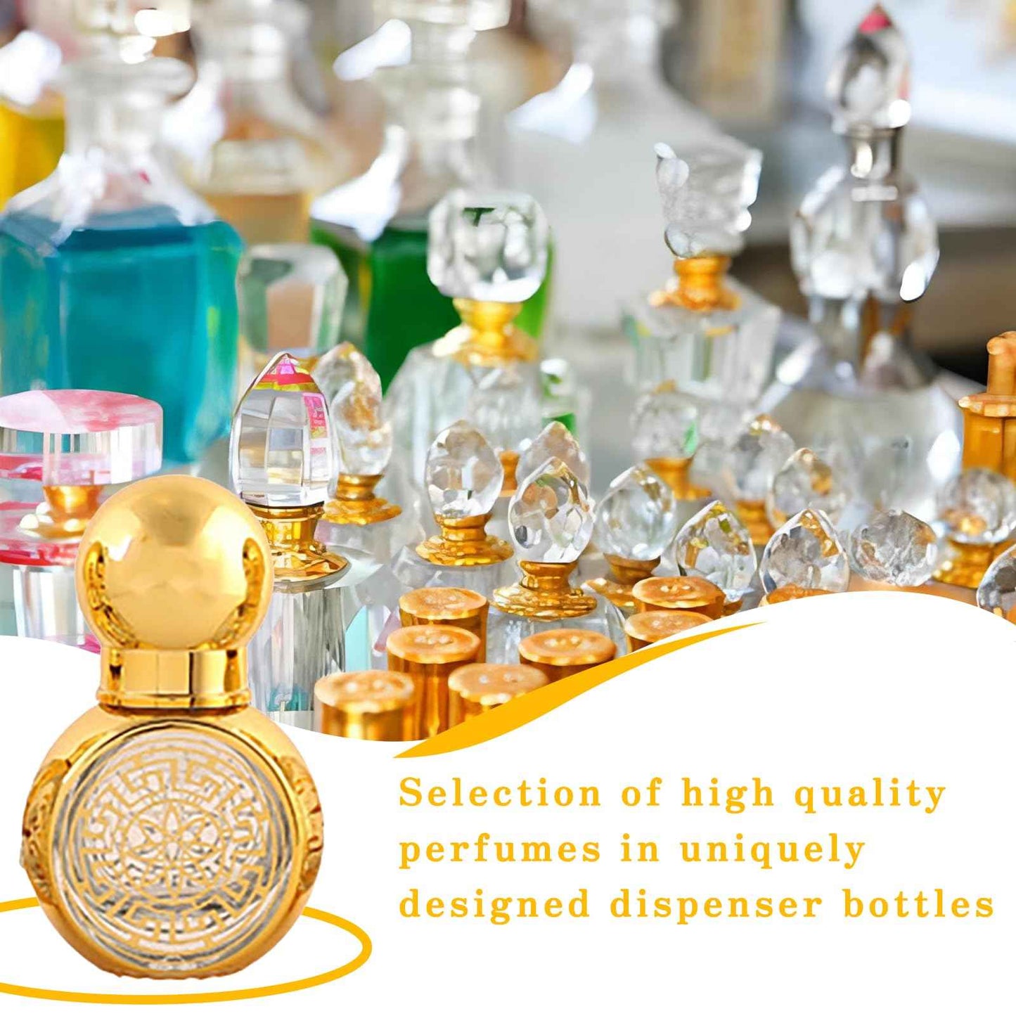 CHSEEO 6 Pcs Vintage Deodorant Roller Bottle for Essential Oil, Empty Glass Mini Travel Bottle with Stainless Steel Roller Ball Refillable Empty Container Gold