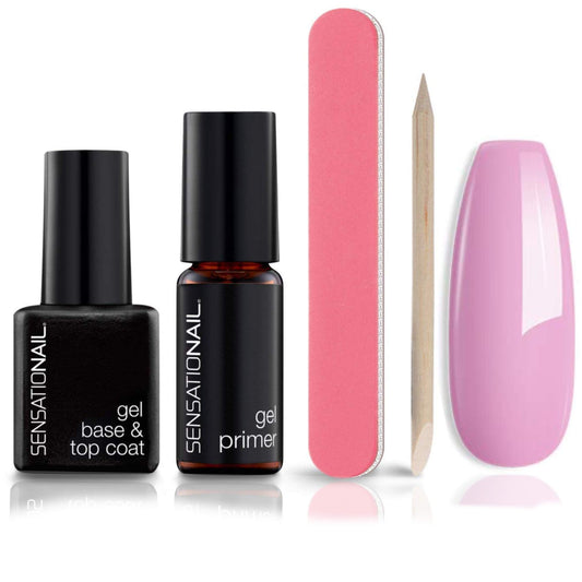 SensatioNail Gel Base and Top Coat Nail Polish Kit - For a Long-Lasting Salon Grade Manicure - 5 Piece Set Includes Gel Primer, Base & Top Coat, and Manicure Essentials - Lasts Up to 2 Weeks