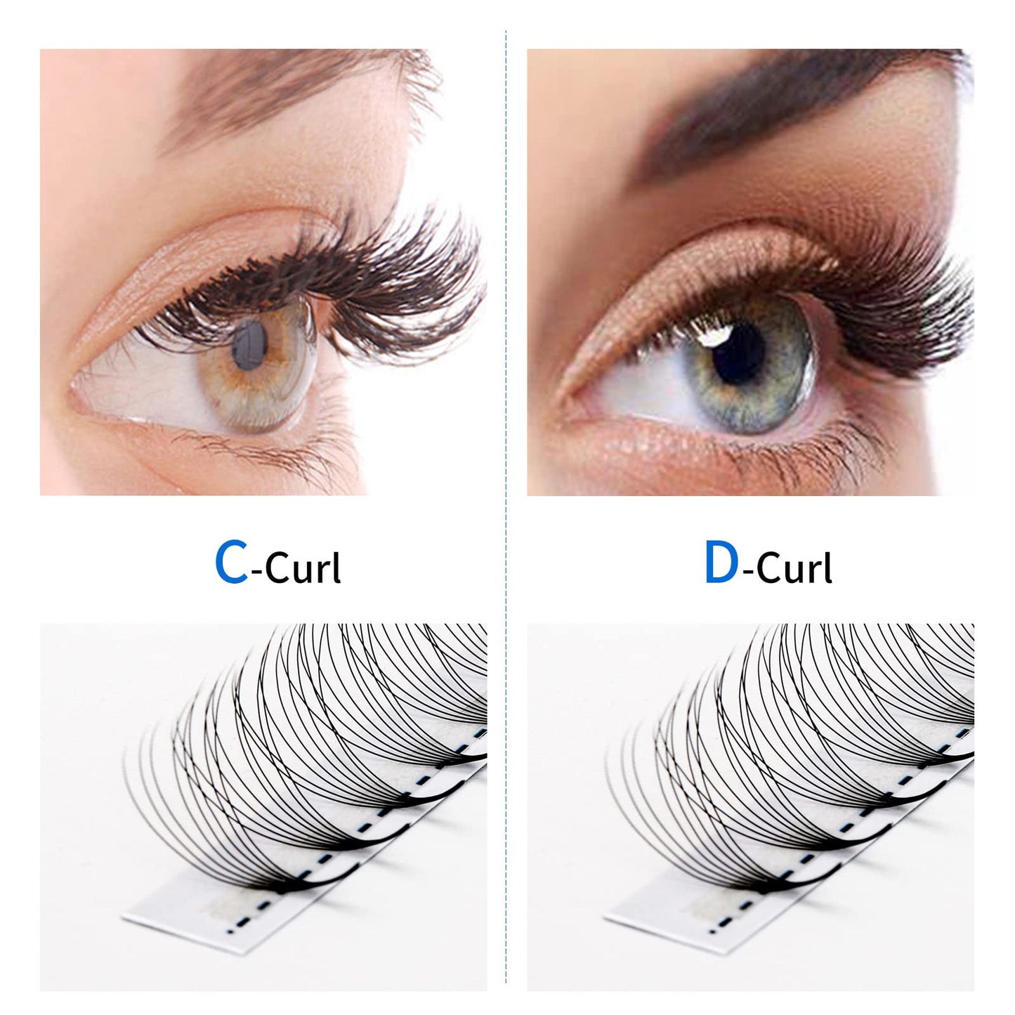 Volume Eyelash Extensions Premade Fans 5D/6D/8D/10D C/D Curl 16 Rows 9-16mm Mixed Ponited Base Preamde Lash Fans Volume Lash Extensions Supplies (8D-0.07-D, 9-16mm Mixed Tray)