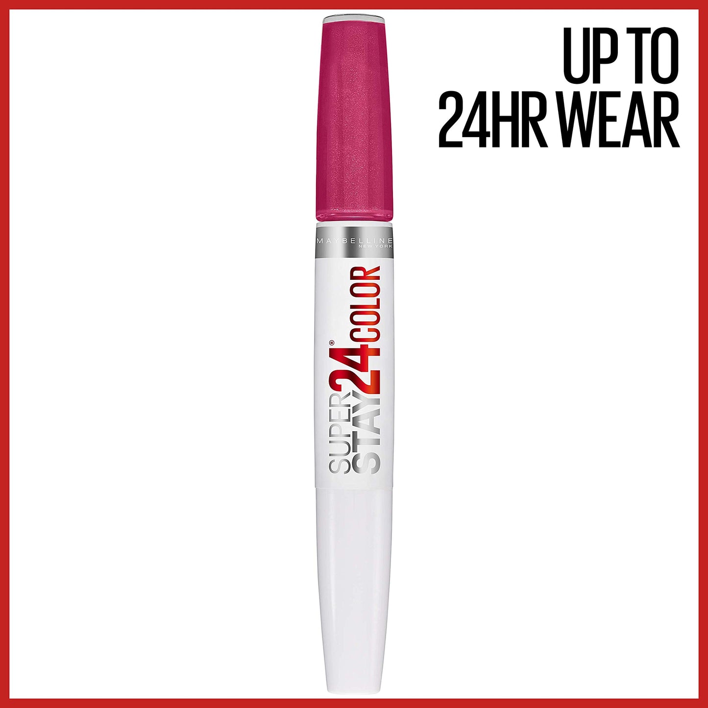 Maybelline Super Stay 24, 2-Step Liquid Lipstick Makeup, Long Lasting Highly Pigmented Color with Moisturizing Balm, 24/7 Fuchsia, Pink, 1 Count