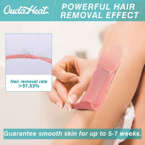 2.4 lb Hard Wax Beads, All-purpose Wax Beans with Silicone Wax Pot for Sensitive Skin, Brazilian Coarse Waxing for Bikini, Face, Eyebrow, Back, Chest, Legs, Armpit, Women Men, Tea Tree