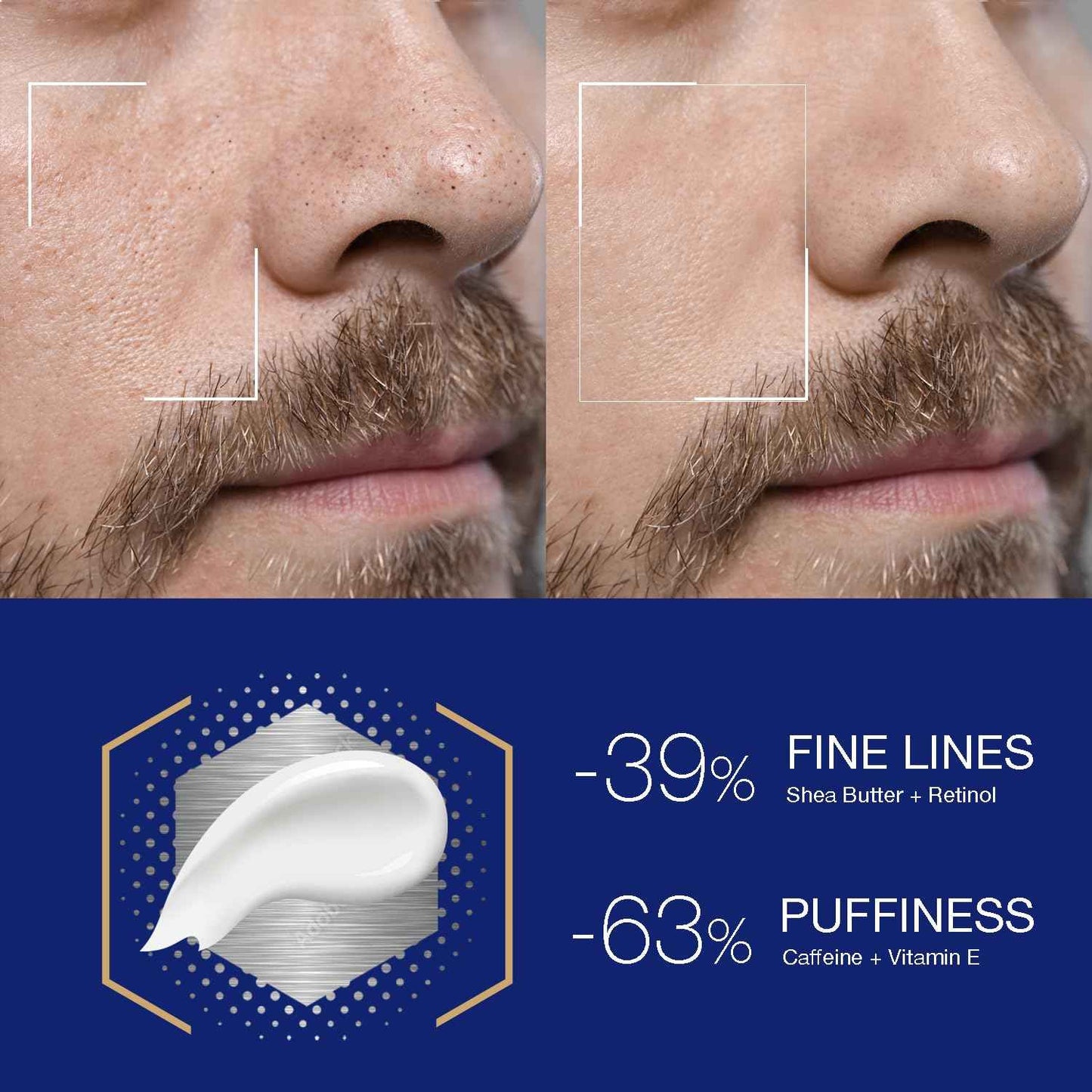 DIPSEVEN 6 in 1 Face Cream for Men: Anti-Aging Mens Moisturizer - Firming Peptide & Hyaluronic Acid & Squalane - Wrinkles Cream Eye Bag Treatment for Men