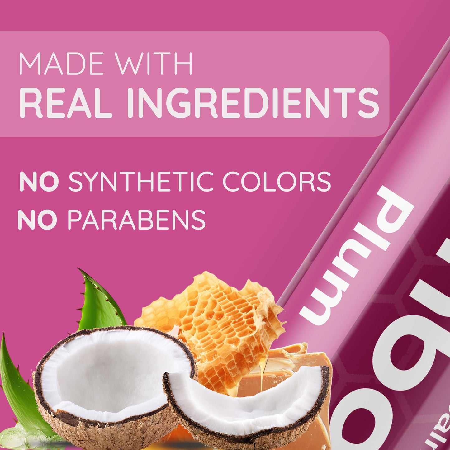 Bambalo 4-Pack Plum Tinted Lip Balms - Natural & Organic Ingredients - Hydrating & Moisturizing, USA Made