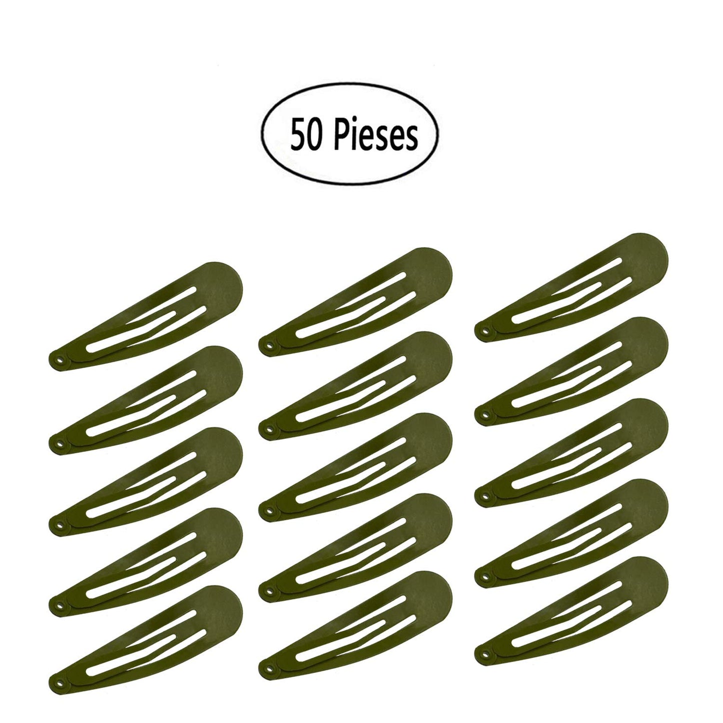 Motanar 50 Pack of Snap Hair Clips Hair Barrettes for Kids, Girls and Women, 50 mm (Fresh Green)