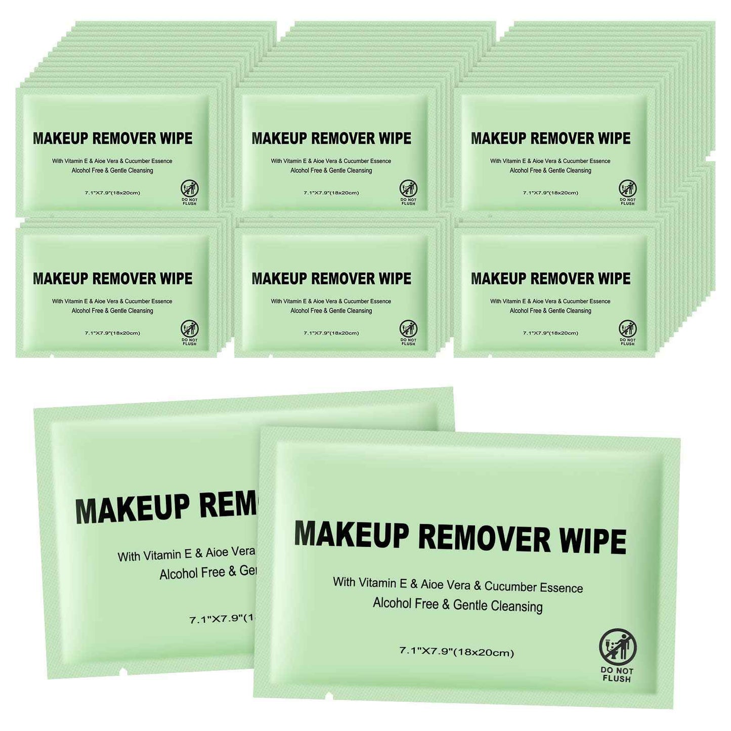 Makeup Remover Wipes Individually Wrapped, 120 Pcs Facial Cleansing Towelette Travel Size, Alcohol-Free, Gentle for Removing Makeup, Oil, Dirt