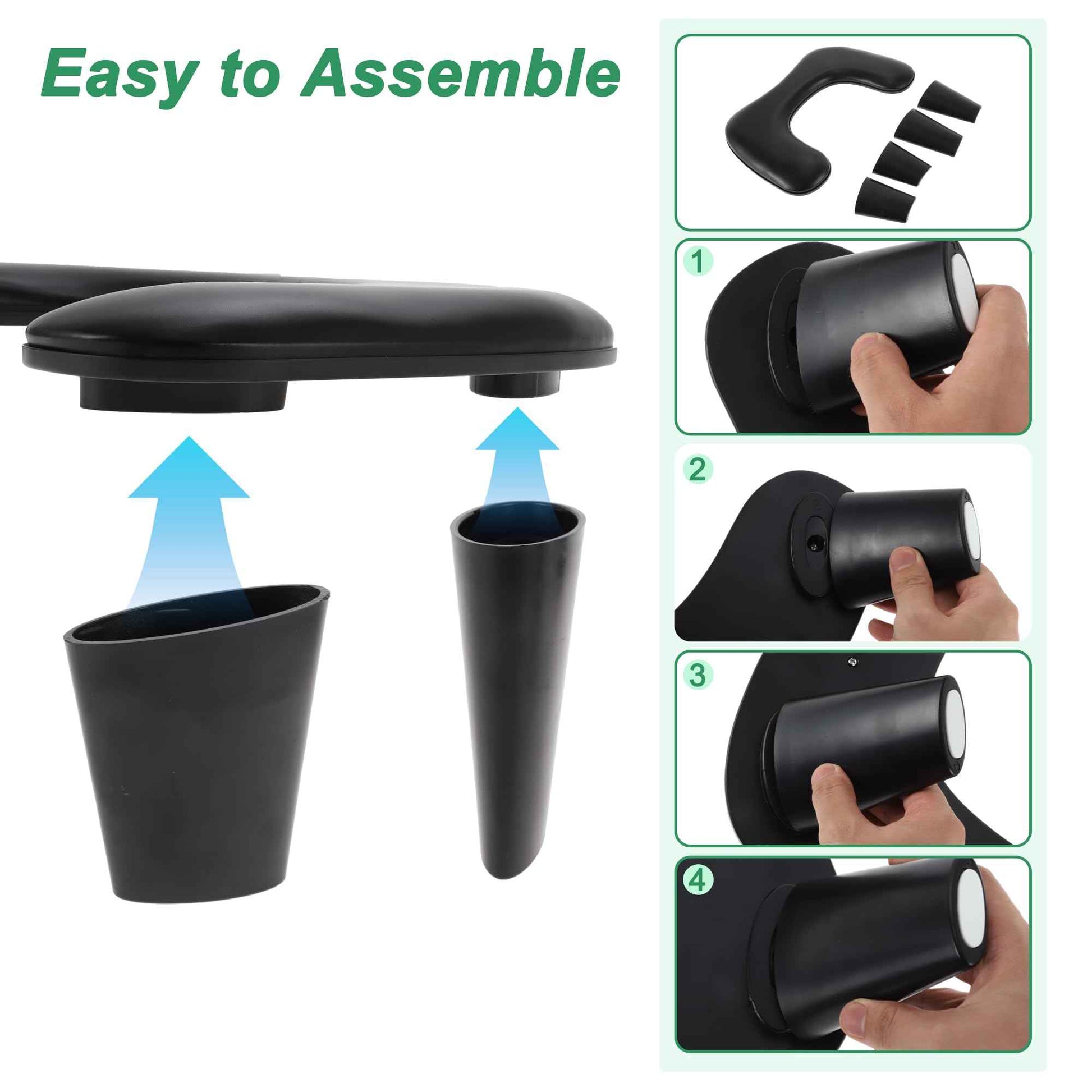 VOCOSTE Arm Rest for Nails Tech, U Shaped Nail Arm Rest, Manicure Hand Rest with Detachable Brackets, Hand Rest for Nails Tech with Non-slip Pads, Nail Hand Rest, Black
