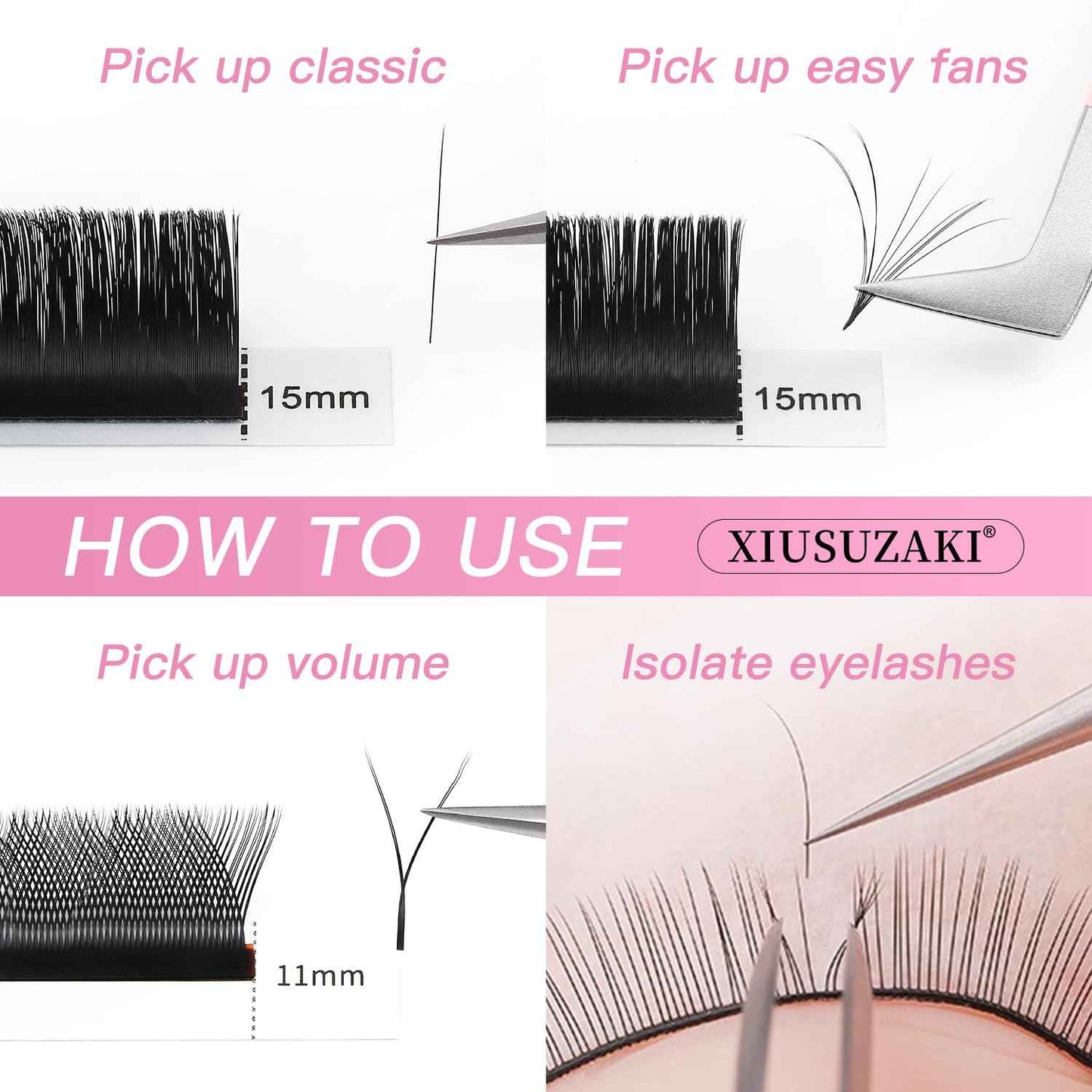 Lash Tweezers For Eyelash Extensions Fiber Tip Lash Tweezers Pink Straight/Curved Tweezer(Pink,X02)