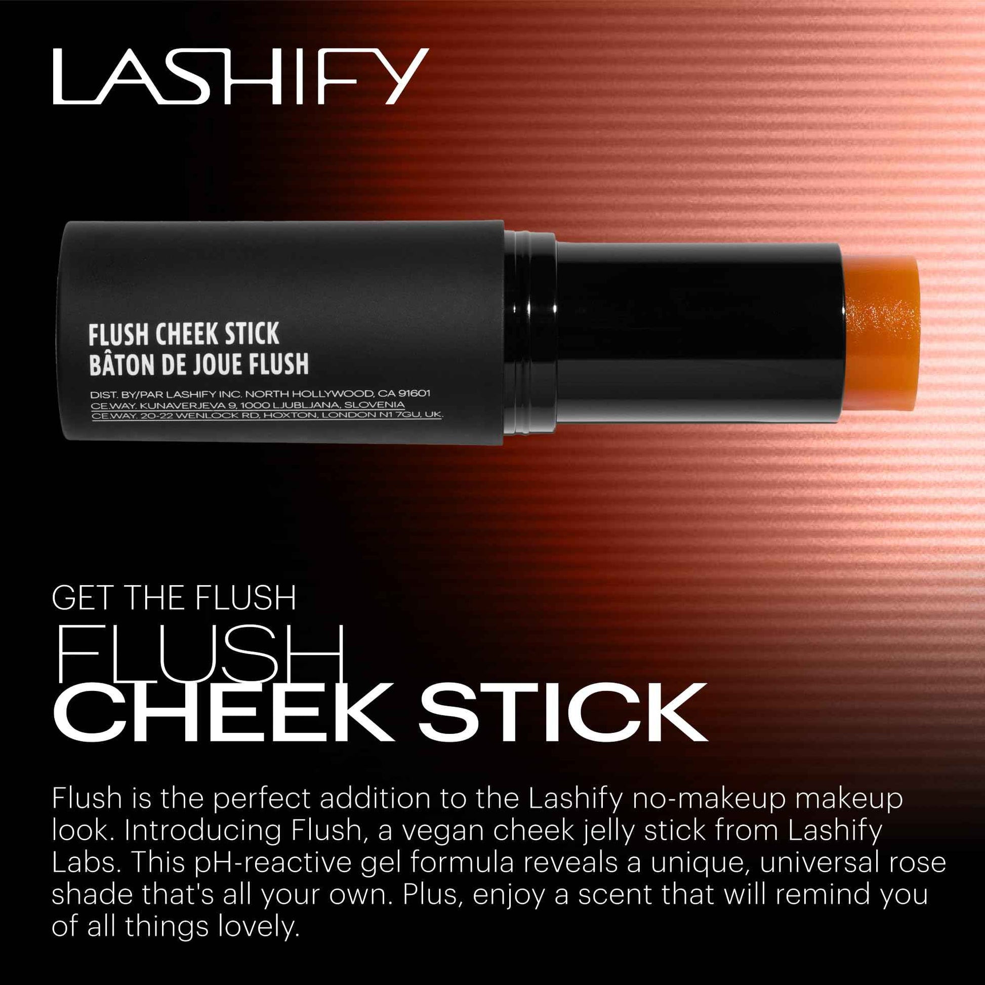 Lashify Flush for Cheeks and Lips - Compact All In One Stick - Sun-Kissed Glow for Cheeks and Lips