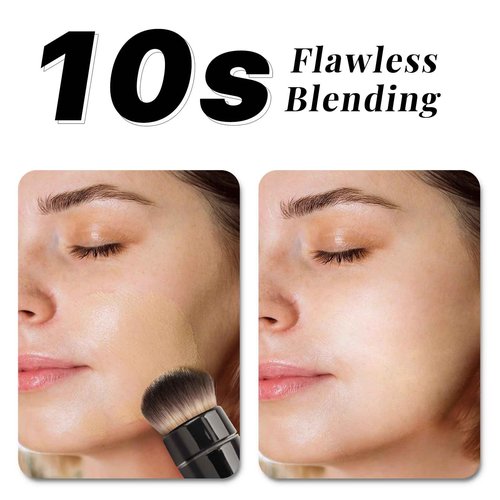 360° Electric Makeup Brush with 2 Replaceable Brush Heads, 2 Adjustable Speeds, Fast and Even Makeup Application, Time-Saving, Gift for Women