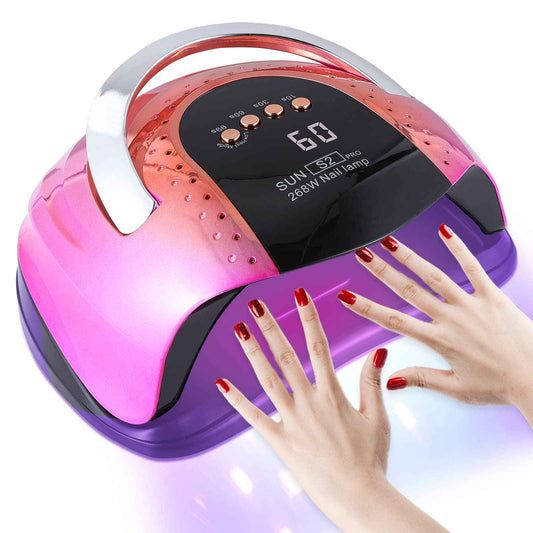 268 W UV LED Nail Lamp for Gel Polish with 4 Timer Settings and Professional Manicure Nail Dryer with Automatic Sensor