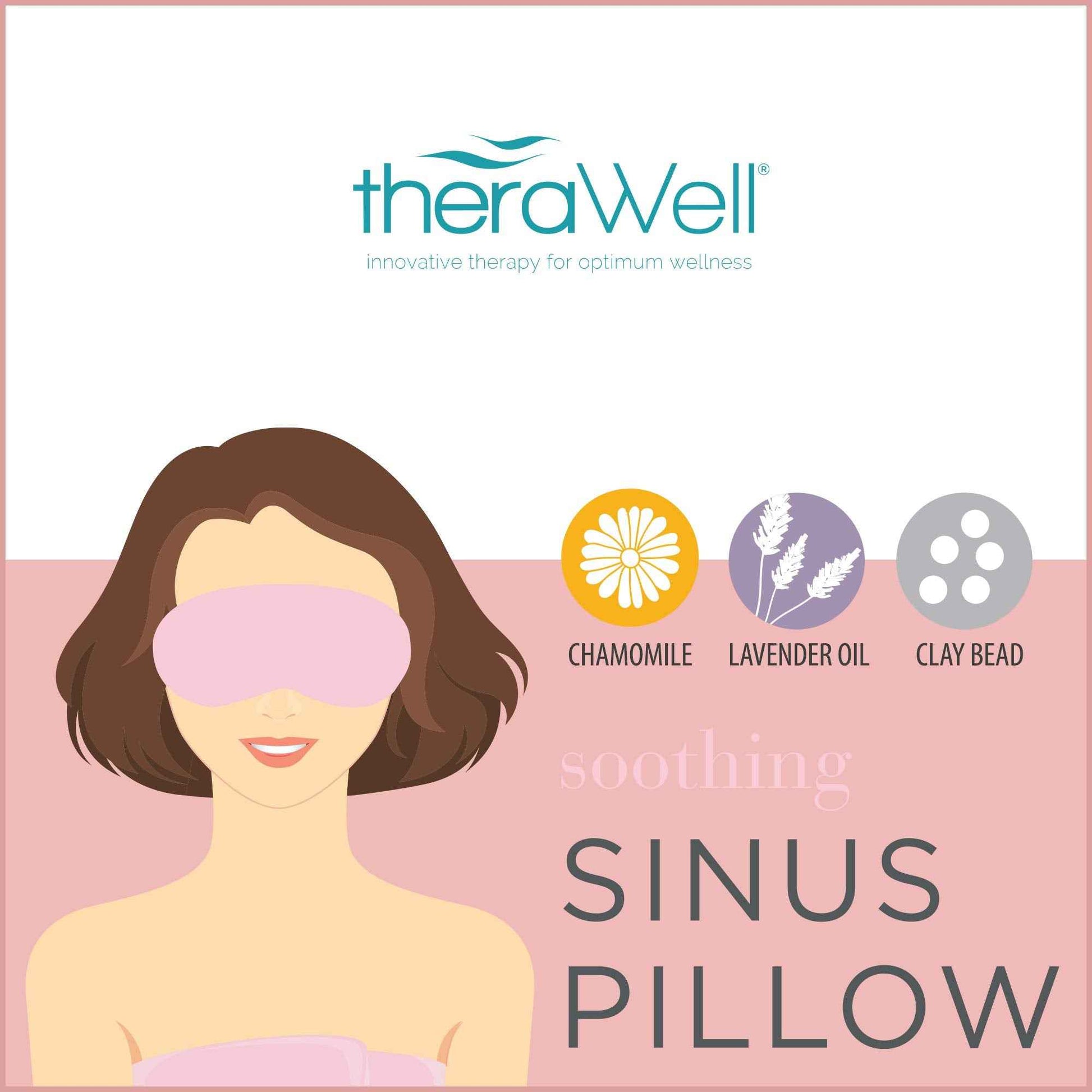 Therawell Anti-Stress Hot/Cold Clay Bead Sinus Eye Mask, Lavender & Chamomile, Pink