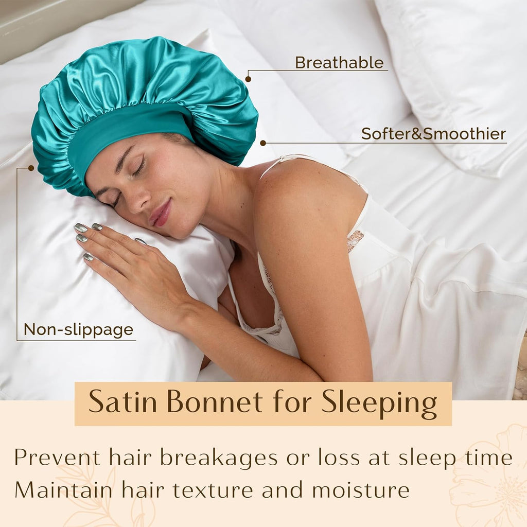 YANIBEST Silk Bonnet for Men Women Hair Bonnet for Sleeping Double Layer Satin Bonnets for Black Women Curly Hair Sleep Cap