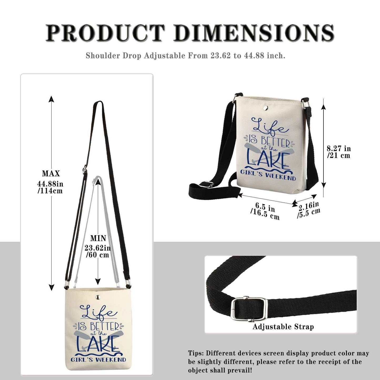 GJTIM Getaway Weekend Gift Life Is Better At The Lake Bachelorette Party Gift Toiletry Makeup Bag (Better At Lake CB)