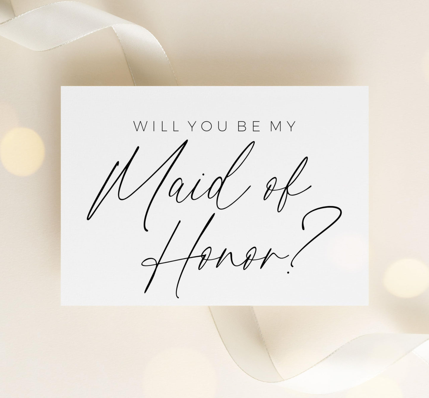 Will You Be My Bridesmaid Card. Will You Be My Maid Of Honor Card. Will You Be My Matron Of Honor Card. (1 CARD, MAID OF HONOR)