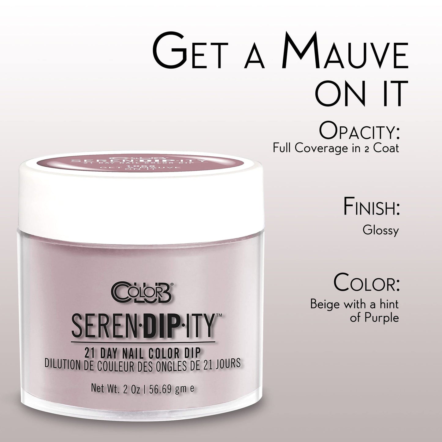 Color Club Get A Mauve Serendipity 2 Ounce Dip Color Powder, 0.5 fluid_ounces