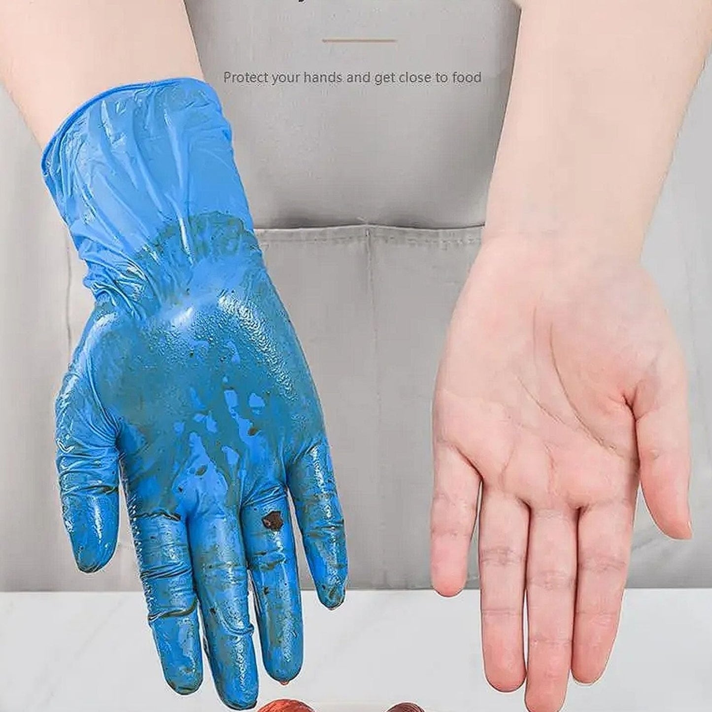 GoLashFun Disposable Nail Gloves M,100PCS Blue Non-latex Disposable Nitrile Gloves Powder Free Medium Gloves for Nail Art Tools,Nails Salon Accessories Supply