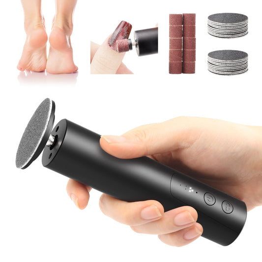 Electric Callus Remover for Feet, Electric Foot File Nail Grinder 2 in 1,Rechargeable Professional Foot Sander Pedicure Tool for Feet Dry Dead Skin with Sandpaper Disk, 6 Speed Adjustable