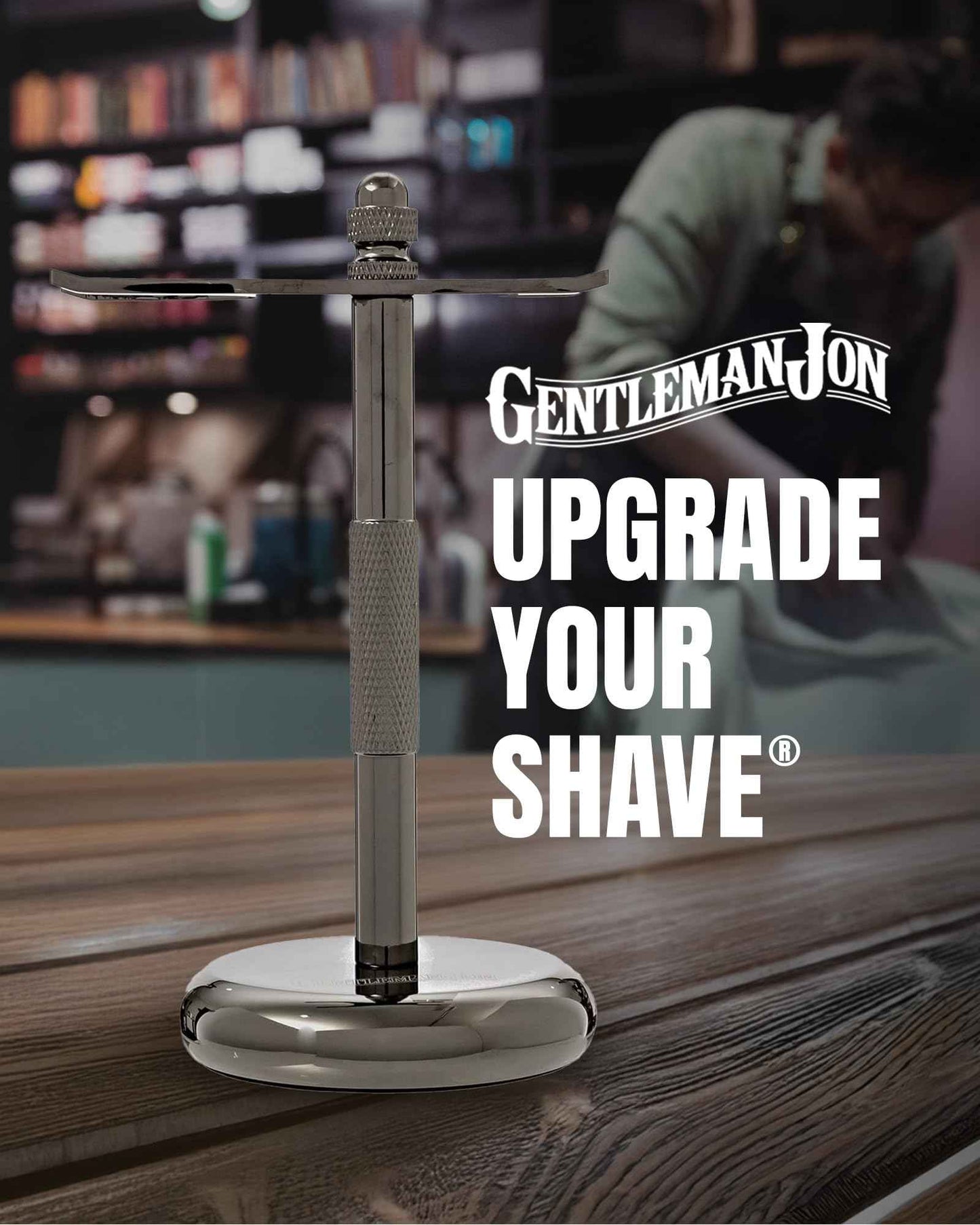 Gentleman Jon Shaving Stand for Razor & Brush for Men – Heavy Duty Gunmetal Razor & Brush Stand, Weighted Base, Matches Wet Shave Kit & Storage, Shaving Kit, Shaver Holder, Beard Accessories for Men