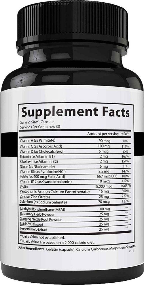 Folliboost Tricho Hair Growth Vitamins - Biotin, Vitamin C, Zinc & Vitamin B12 - Hair Care Capsules for Thicker, Fuller & Healthier Hair - 1 Pack