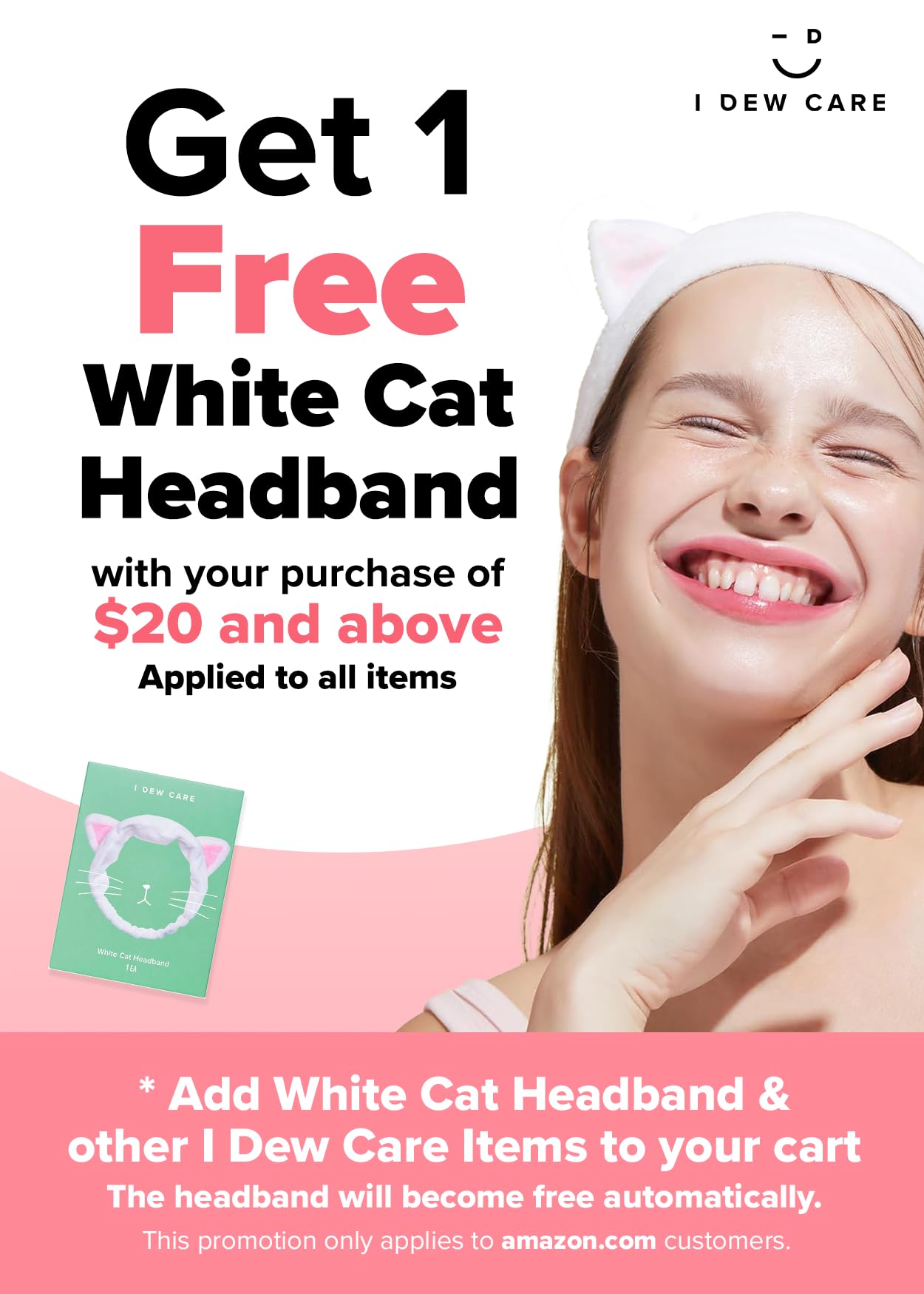 I DEW CARE Face Wash Headband - Black Cat | Spa, Soft, Cute for Makeup, Shower, Teen Girls Stuff, 1 Count