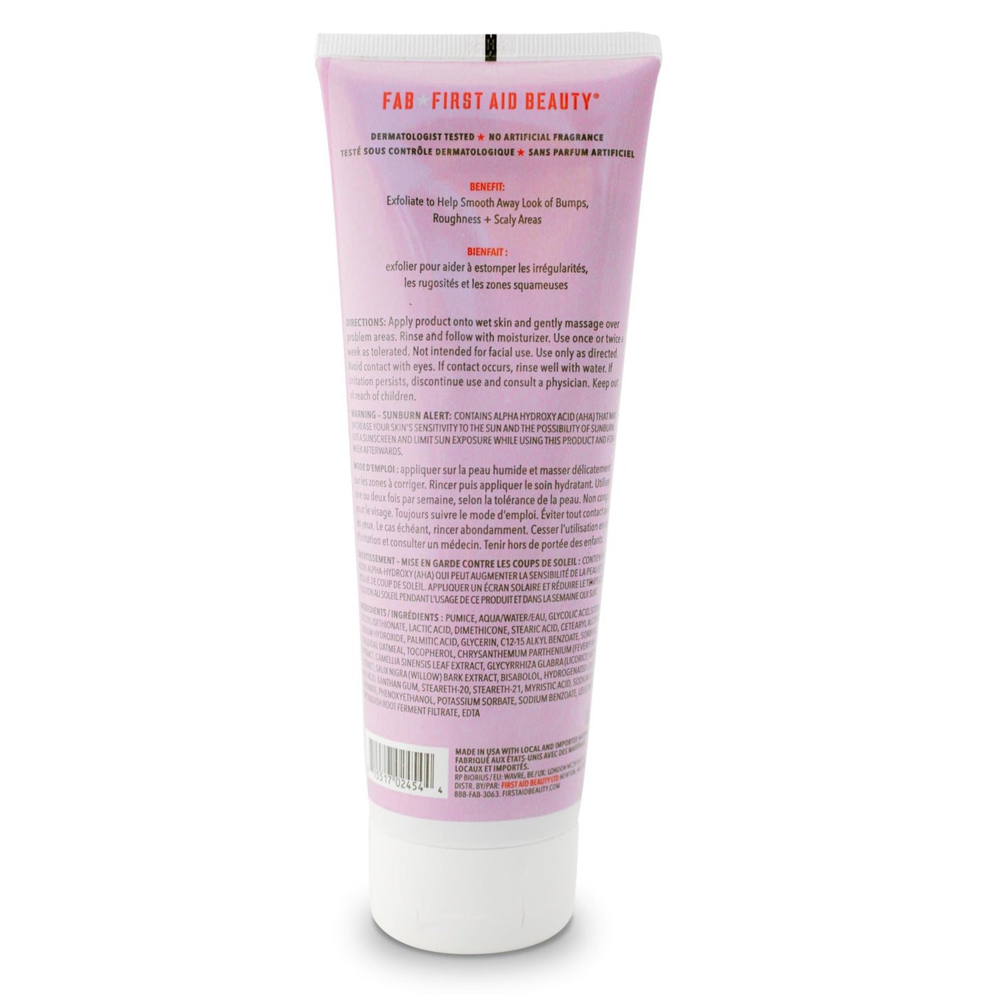 First Aid Beauty KP Bump Eraser Body Scrub Exfoliant for Keratosis Pilaris with 10% AHA 4 oz.