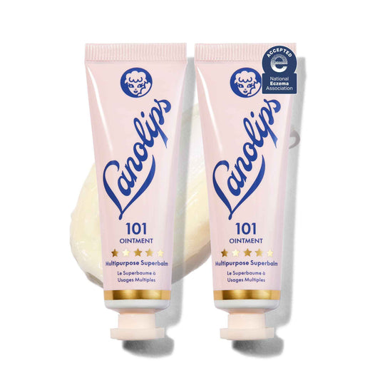 Lanolips 101 Ointment Multi-Balm Duo, Original Superbalm - Contains Pure Lanolin Oil for Smooth, Hydrated, & Healthy Lips - Natural Lip Balm for Dry Lips, Cuticles, & More (2-Pack, 0.52 oz each)