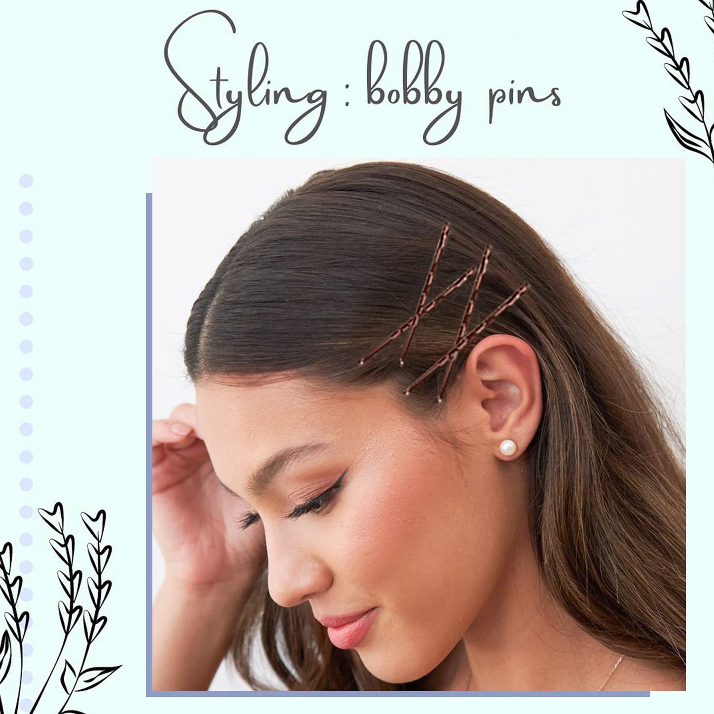 2.75" Large Bobby Pins Brown 240PCS Extra Long Bobby Pins for Thick Hair Waved Hair Pin for Styling with Box