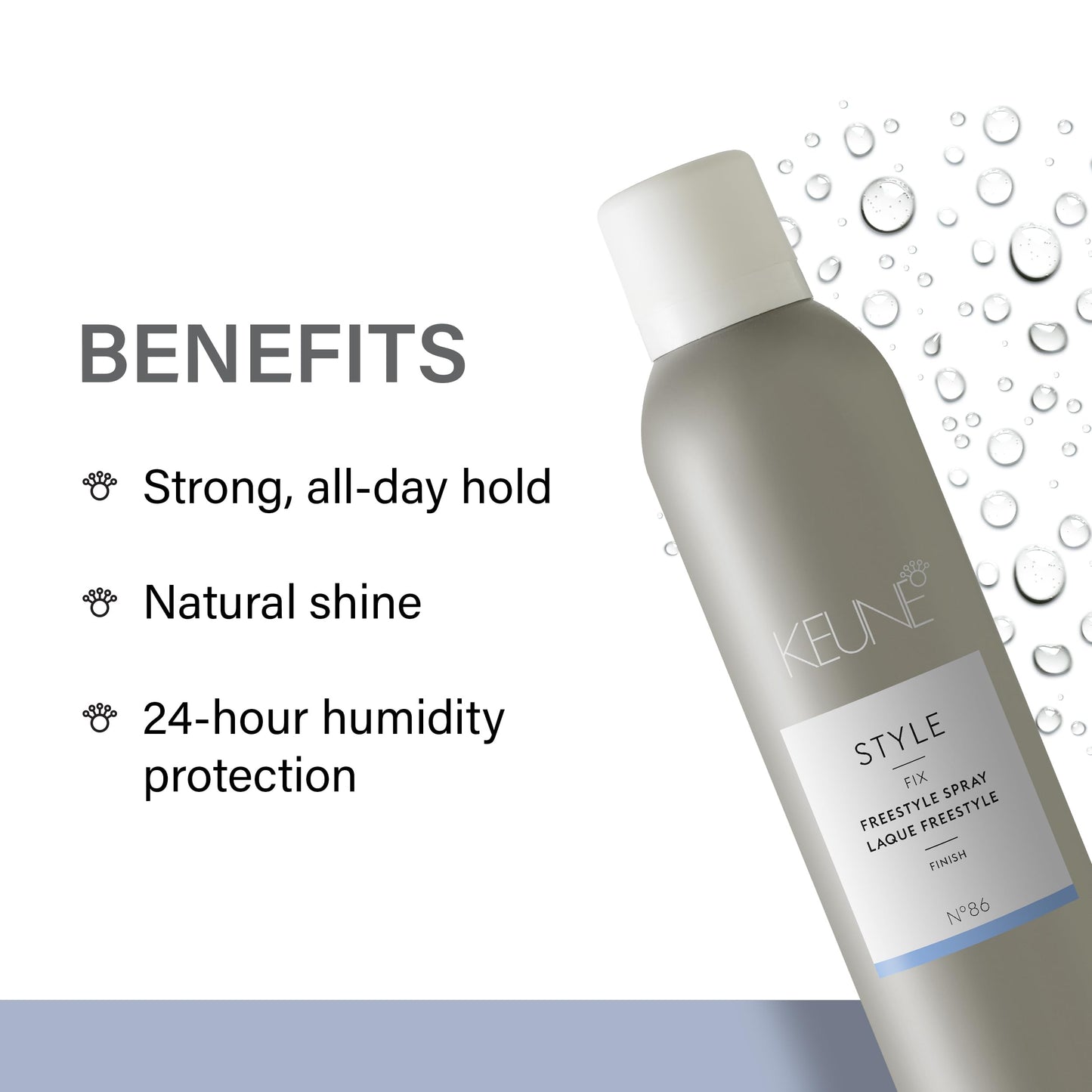 Keune Style Freestyle Spray Hairspray for Flexible Hold, Long-lasting & Lightweight, 9.1 Fl Oz