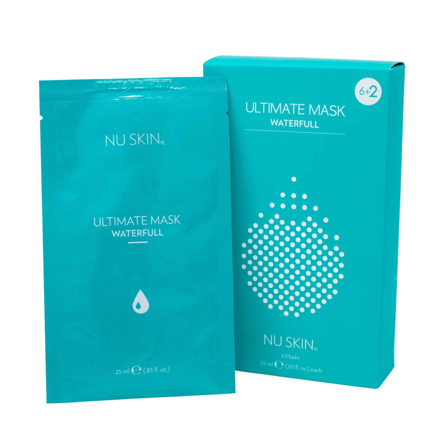 Nu Skin Ultimate Mask Waterfull - Botanical Eucalyptus Microfiber Hydration, Transparent Face Mask | Adhesive Skin Care Mask, Maximum Moisturization, Mask for Soft, Supple Skin (8 masks)