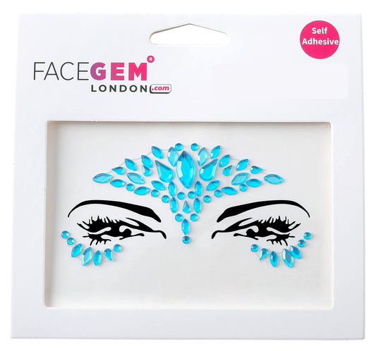 Face Gems Adhesive Glitter face Jewel Tattoo Sticker Festival Rave Party Body Make Up (Blue)