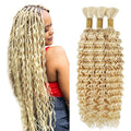 #613 Honey Blonde Deep Wave Braiding Hair 28" 3 Bundles