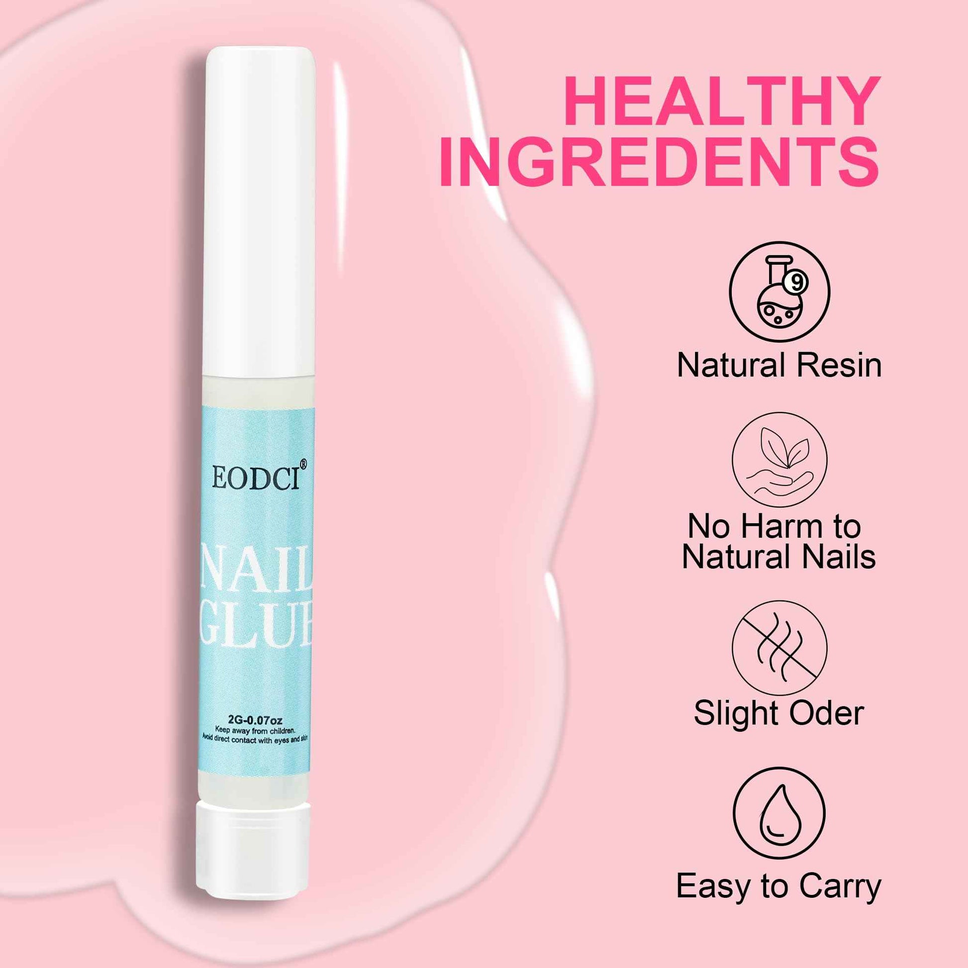 EODCI 12pcs Nail Glue Super Strong for Acrylic Nails Press on Nails Professional for Nail Tips Fake Nails False Nails Long Lasting Glue for Stick On Nails Broken