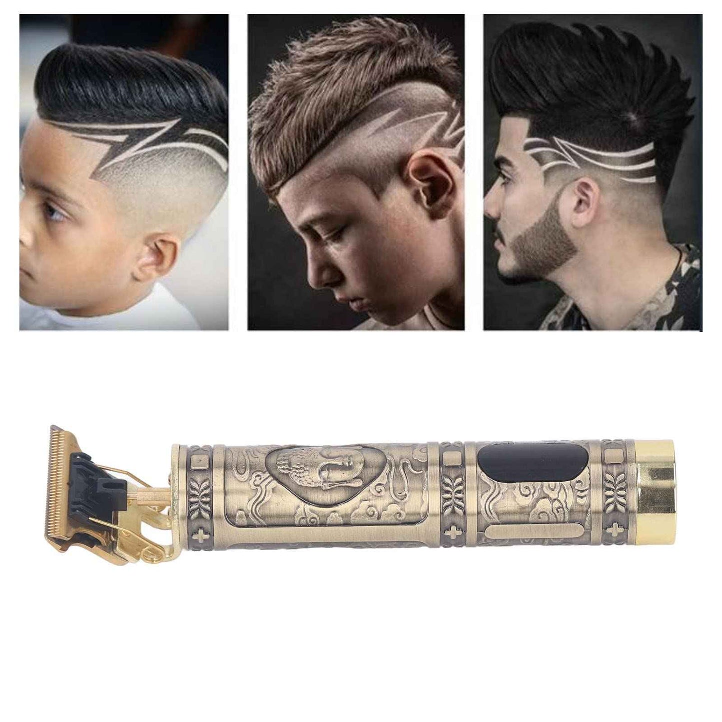 Alomejor Detail Beard Trimmer, Non Slip Frame Washable Blade Professional Hair Trimmer T Blade for Mens Gifts (Buddha Head)