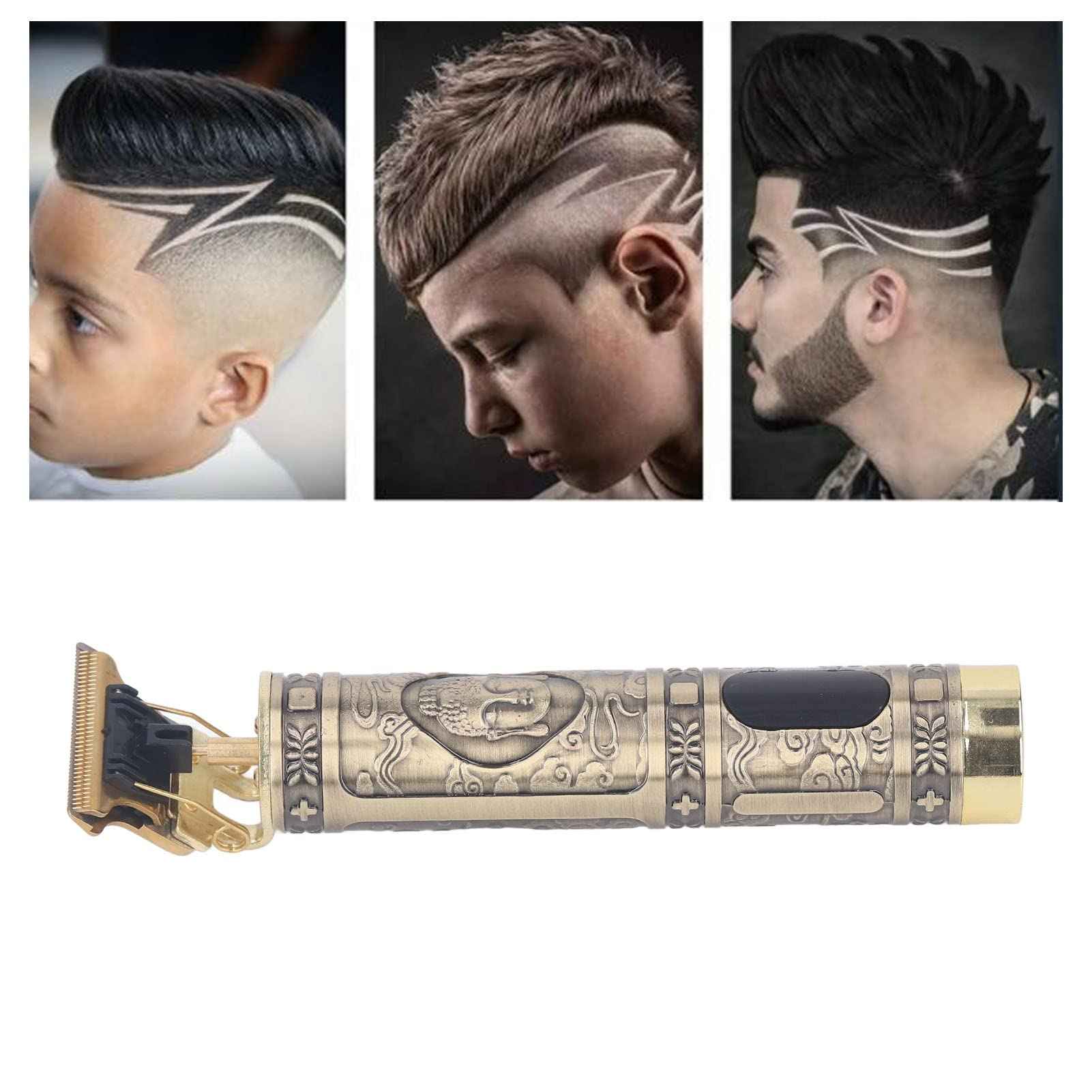 Alomejor Detail Beard Trimmer, Non Slip Frame Washable Blade Professional Hair Trimmer T Blade for Mens Gifts (Buddha Head)