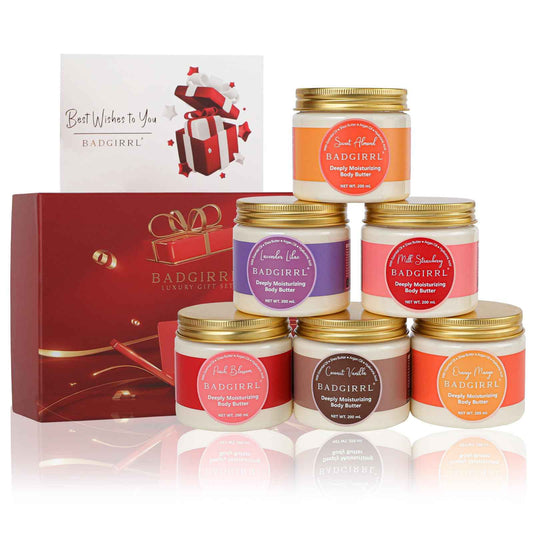 Whipped Body Butter Set for Women Christmas Gifts Deep Moisture Gift Set with Shea Butter & Essential Oil Collection 6 Count Skin Care with 24hr Moisturizing for Mothers Day, Birthday Gift