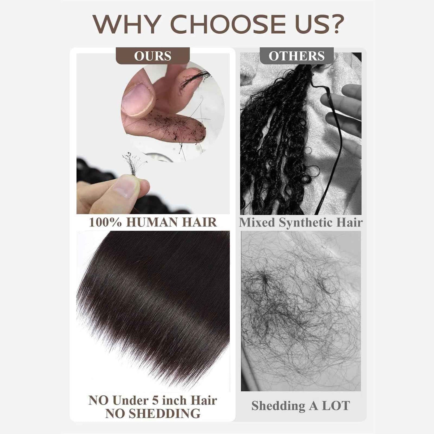 Wequeen 16A Deep Wave Human Hair Bundles 16 Inch 100% Unprocessed Brazilian Virgin Hair Quick Weave Bundles Human Hair Extensions Real Human Hair, Natural Black