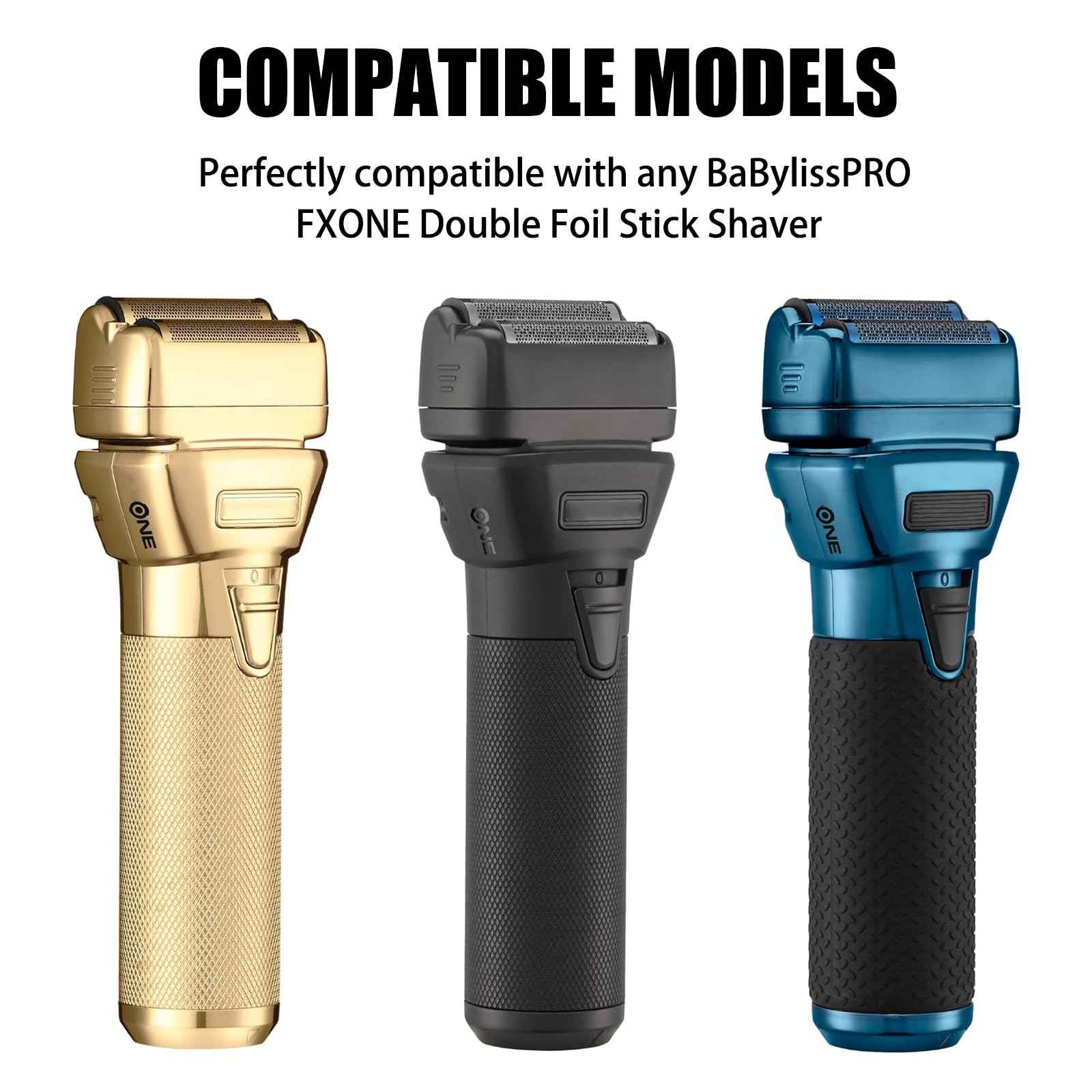 FX79RF2MB Replacement Foil and Cutters for BaBylissPRO FXONE Double Foil Stick Shaver, Hypoallergenic Extra-close Shaver Replacement Head, Matte Black