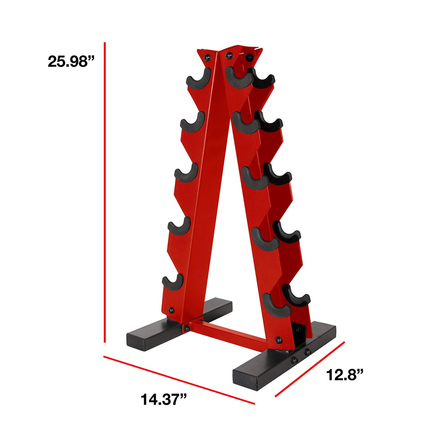 CAP Barbell A-Frame Dumbbell Weight Rack, Red, RK-12BIS-RD