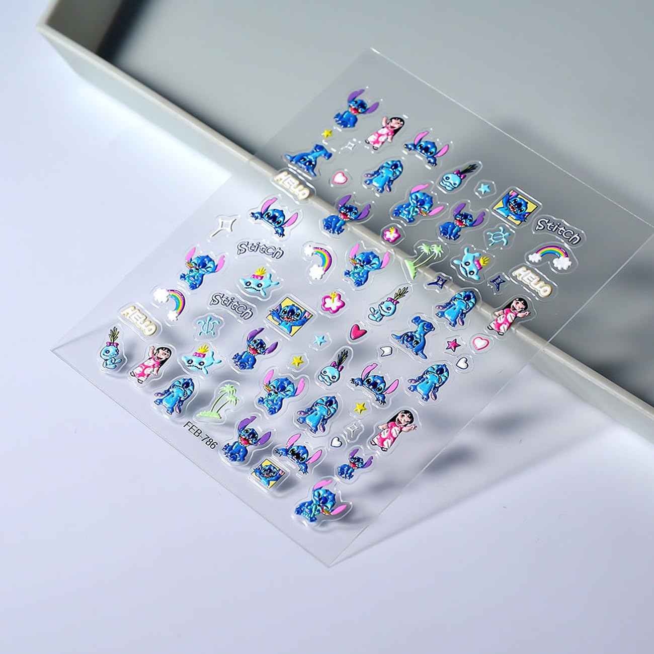 5D Embossed Cartoon Nail Stickers - 1Pcs Cute Nail Stickers for Nails Art Cartoon Reliefs Self Adhesive Supplies Nails Decals Cute DIY Designs Sticker for Women and Girls