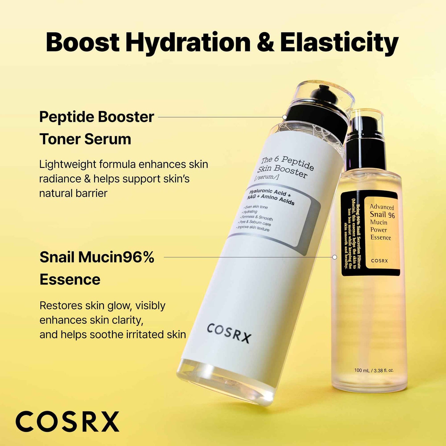 COSRX Snail Mucin 96% Peptide Booster Set - Amazon Exclusive - Korean Skin Care, Gift Sets, Skin Care Sets for Women, Advanced Snail Mucin Serum, Face Serum, Stocking Stuffers for Women