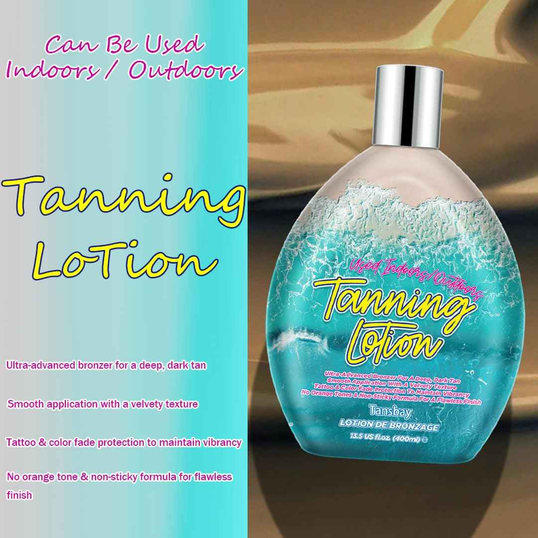 Tansbay Tanning Bed Lotion Accelerator, Indoor Tanning Lotion For Tanning Beds Bronzer, Bronzing Sunbed Tanning Cream For Outdoor Sun, DHA Free, 13.5oz