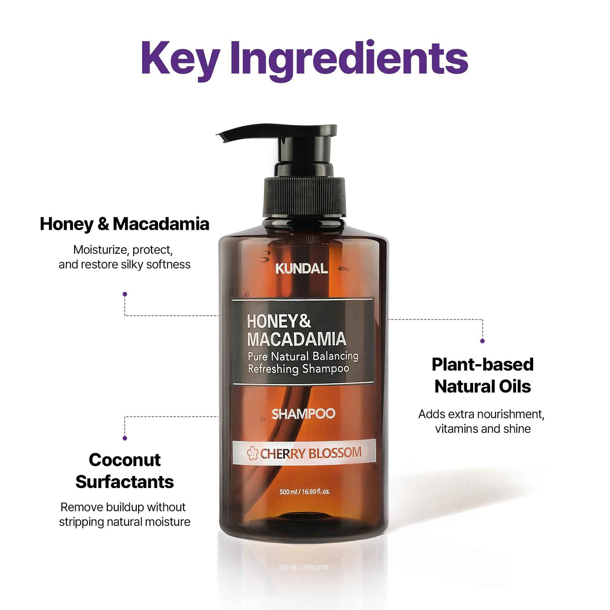 KUNDAL Honey & Macadamia Natural Shampoo [White Musk] Korean Hair Care Shampoo Damage Repair Strengthen, Nourish, with Argan Oil, Free Paraben & Sulfate 16.9 fl oz (Pack of 2),Stocking Stuffers