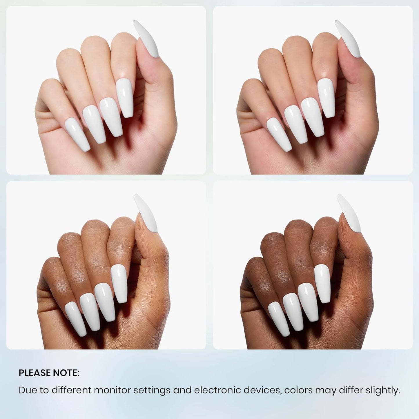 COSMOO Elegant White Nail Polish, 12ml Ghost White Quick Dry Nail Lacquer, 0.41 fl oz