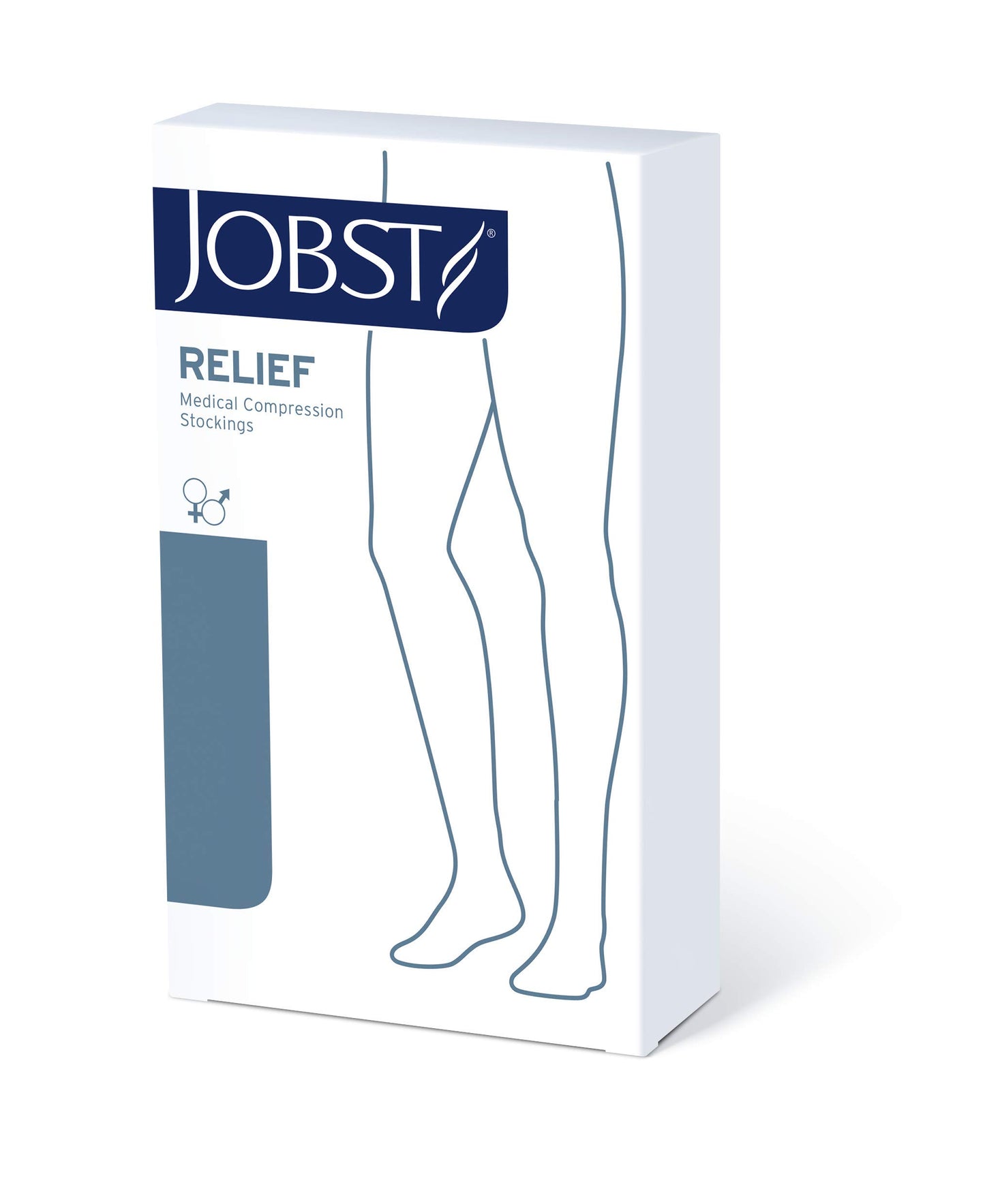 JOBST Relief Knee High 20-30 mmHg Compression Stockings with Silicone Band, Closed Toe, Black, Medium