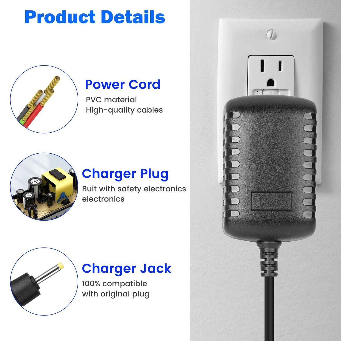 2.3V Charger Compatible with Braun BT3000 BT3020 BT3021 BT3022 BT3221 BT3222 BT3240 MG3010 MGK3020 MGK3021 MGK3025 MGK3210 MGK3220 MGK 3221 MGK 3225 Beard Trimmer/Hair Clipper