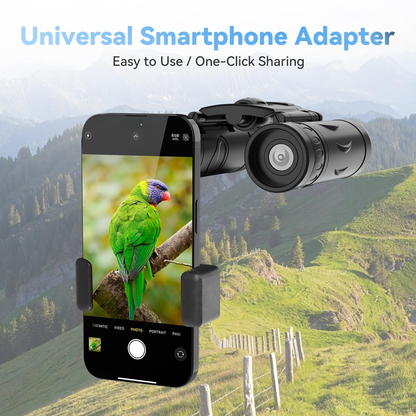 300x25 Binoculars for Adults and Kids, High Powered Mini Pocket Binoculars with Phone Adapter, Waterproof Compact Binoculars for Bird Watching, Hunting, Concert, Theater, Opera, Traveling, Sightseeing