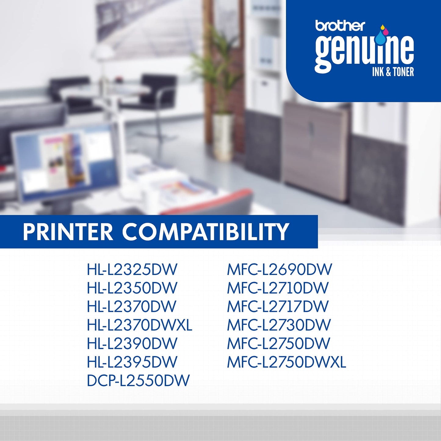 Brother Genuine TN760 High Yield Black Toner Cartridge, (for use with MFC-L2710DW MFC-L2750DW HL-L2350DW HL-L2370DW HL-L2395DW HL-L2390DW DCP-L2550DW Printers) (Pack of 3)