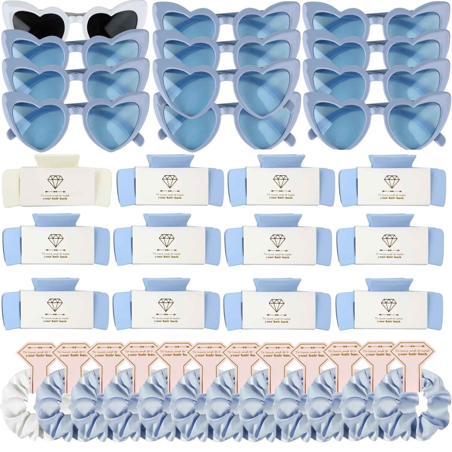 Loanzeg Bridesmaid Hair Claws Bachelorette 4.1 Inch Square Hair Clips Set of 12